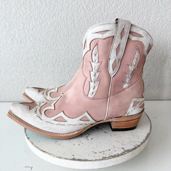 Lane CHASE THE WIND Womens Cowboy Bootie 11 Western Pink Cowgirl Short Boots - Picture 4 of 11